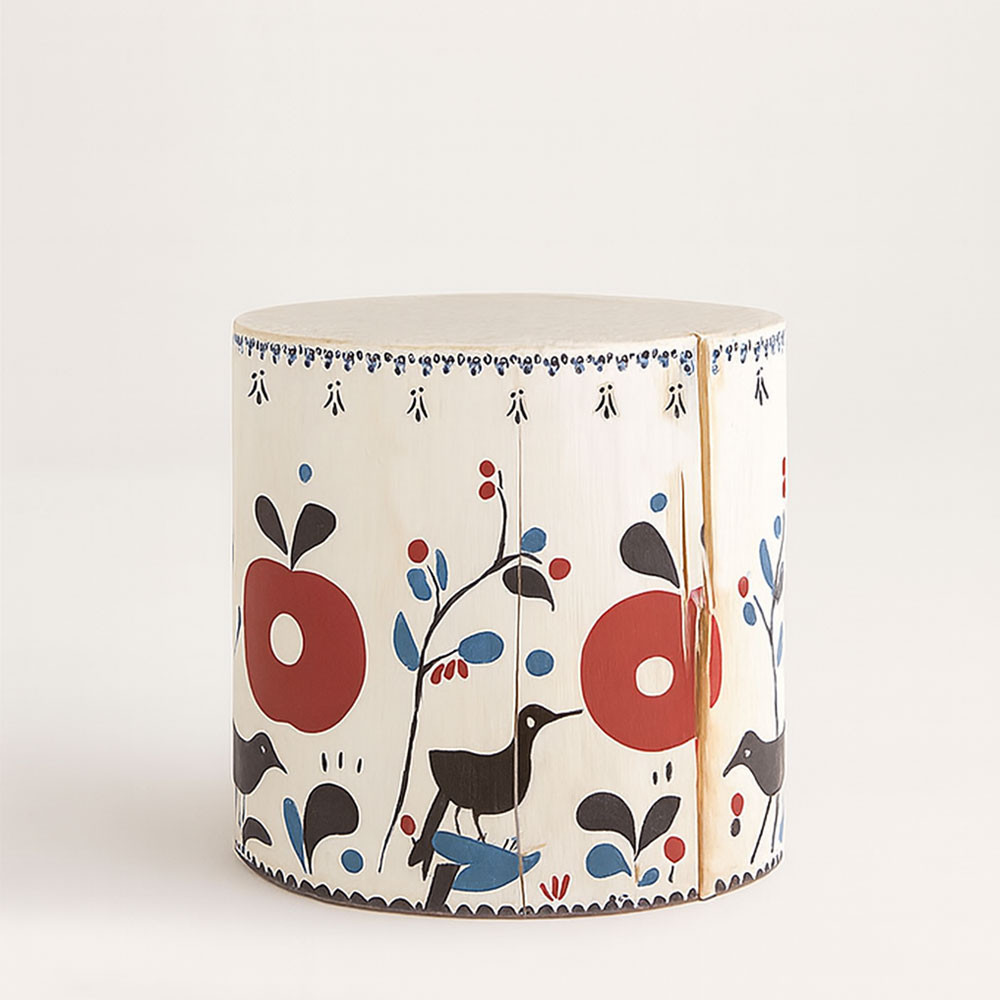 Pajarito Hand Painted Side Table - Artisan Crafted Ponderosa Pine