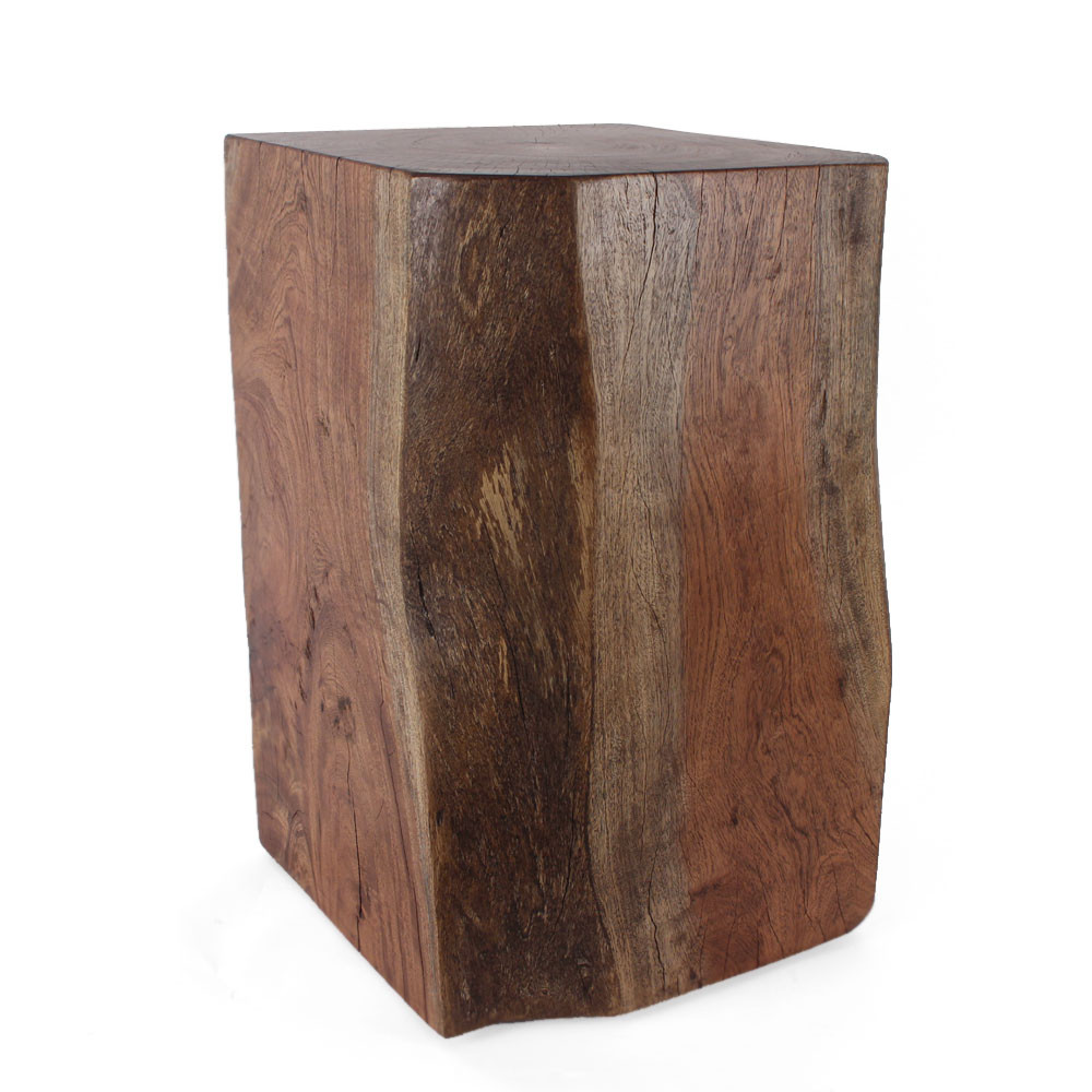 Saranda Natural Edge Wood Cube
15 x 15 x 24 H inches
Light Walnut Finish