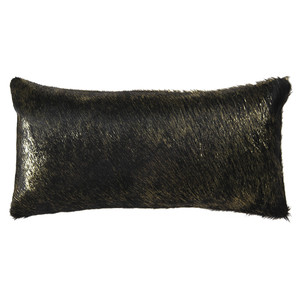Vail Metallic Hide Pillow
10 x 18 inches
Cowhide 
Black