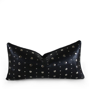 Nickel and Dime Pillow
10 x 18 inches
Leather 
Black