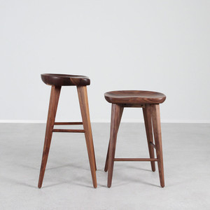 High Ball Walnut Bar Stool
16 x 13 x 24 H inches or 16 x 13 x 29 H inches
Solid Walnut