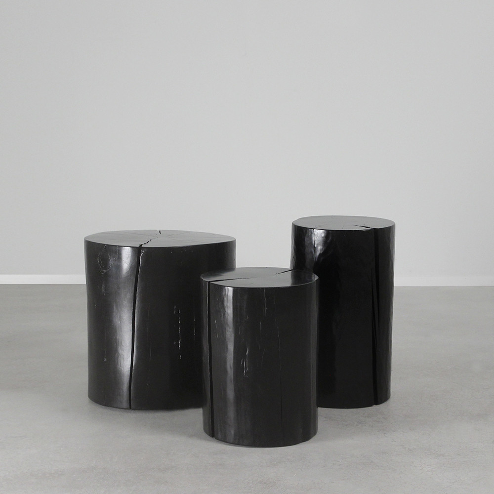 Lacquered Log Tables
12 dia x 16 H inches, 12 dia x 20 H inches, and 18 dia x 18 H inches