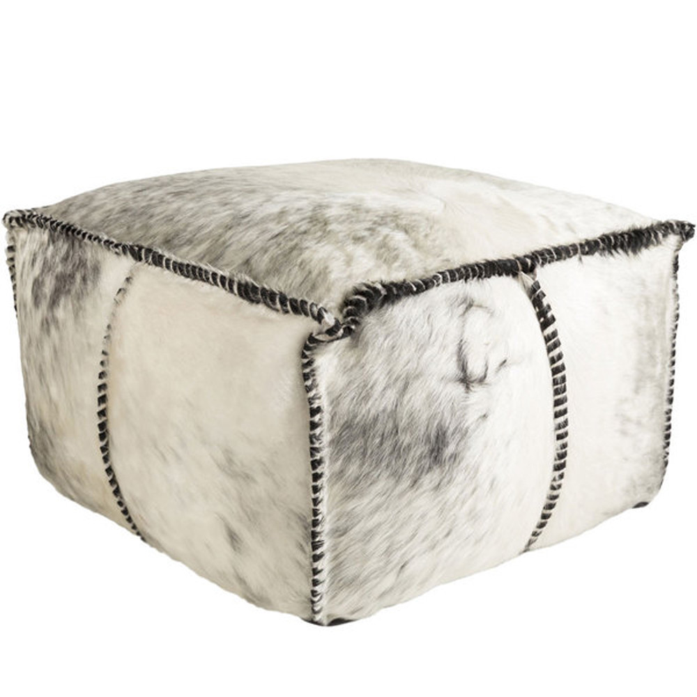 Cowhide pouf sale ottoman