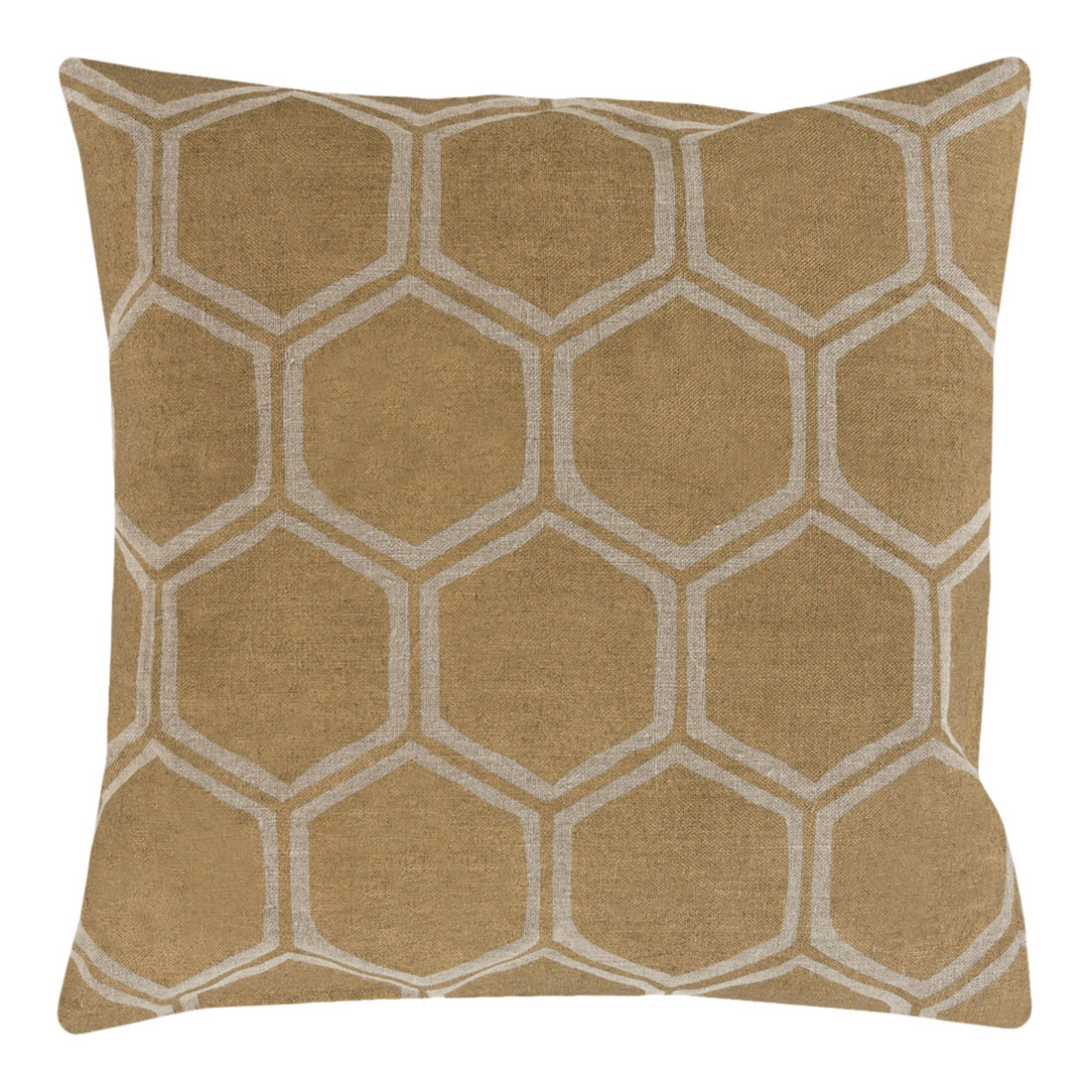 Stamped Linen Honeycomb Pillow - MS-007
18 x 18 inches
Linen 
Gold

