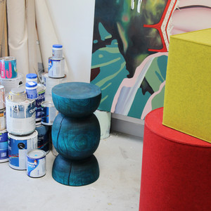 Contemo Turned Table
12 dia x 21 H inches
Azure Blue Finish