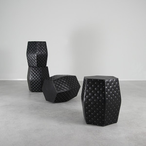 Black Leather Jacket Table
Size: 16 x 16 x 22 H inches