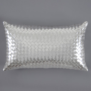 Métallique Leather Pillow
10 x 18  inches
Leather
Silver
