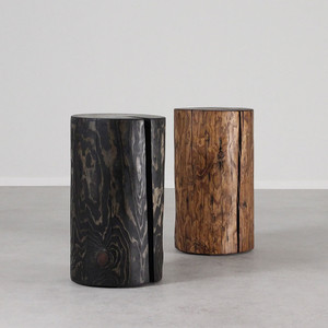 Pino Grande Log Tables
12 dia x 20 H inches
Coffee Brown, Midnight Black, Natural and White Wash Finish
