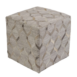 Lattice Hide Pouf - MDPF-003
18 x 18 x 18 H inches
Cowhide, Linen