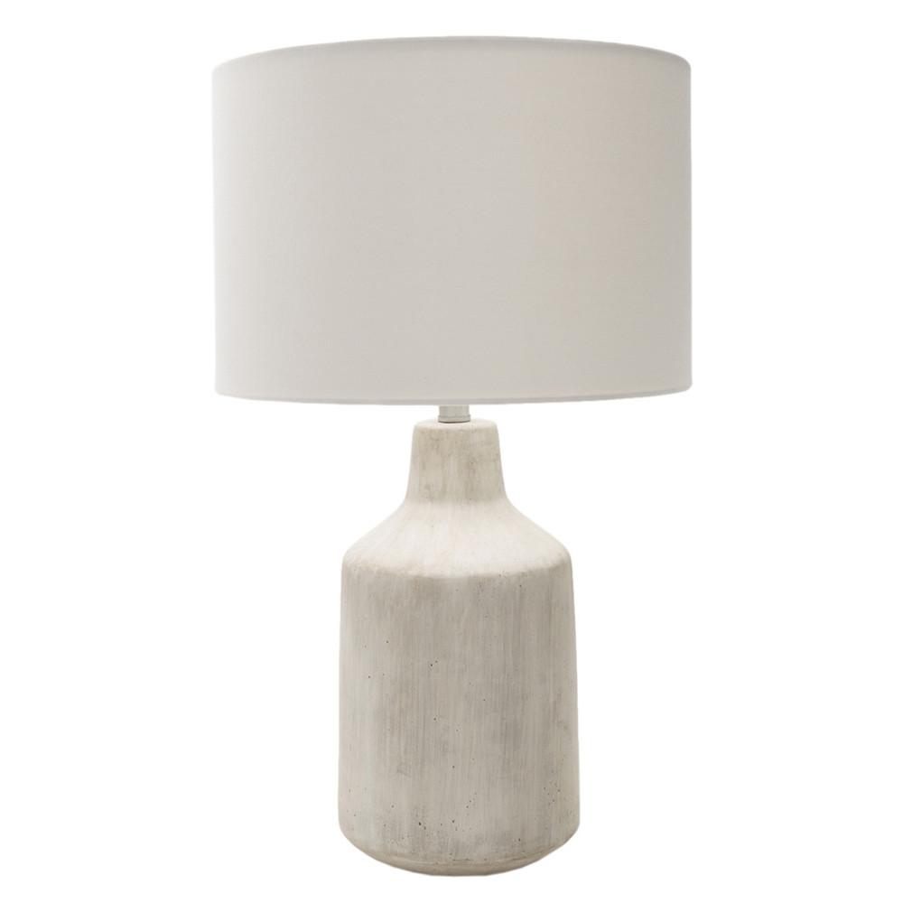 white concrete table lamp