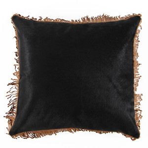 Mustang Cowhide Fringe Pillow
20 x 20 inches
Cowhide, Leather
Black, Saddle Brown