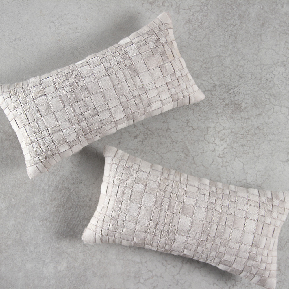 Woven Cowhide Pillow Pfeifer Studio