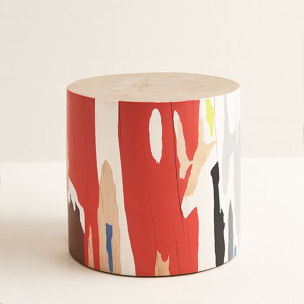 Lyrical Modern Hand Painted Log Table
18 dia x 18 H inches Lyrical Modern Hand Painted Log Table
18 dia x 18 H inches