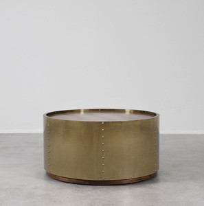 Ocean Liner Cocktail Table
36 dia x 18 H inches
Brass, Wood
