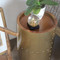 As Shown: Ocean Liner Side Table
Size: 14 dia x 22.5 H inches
Material: Brass, Wood
