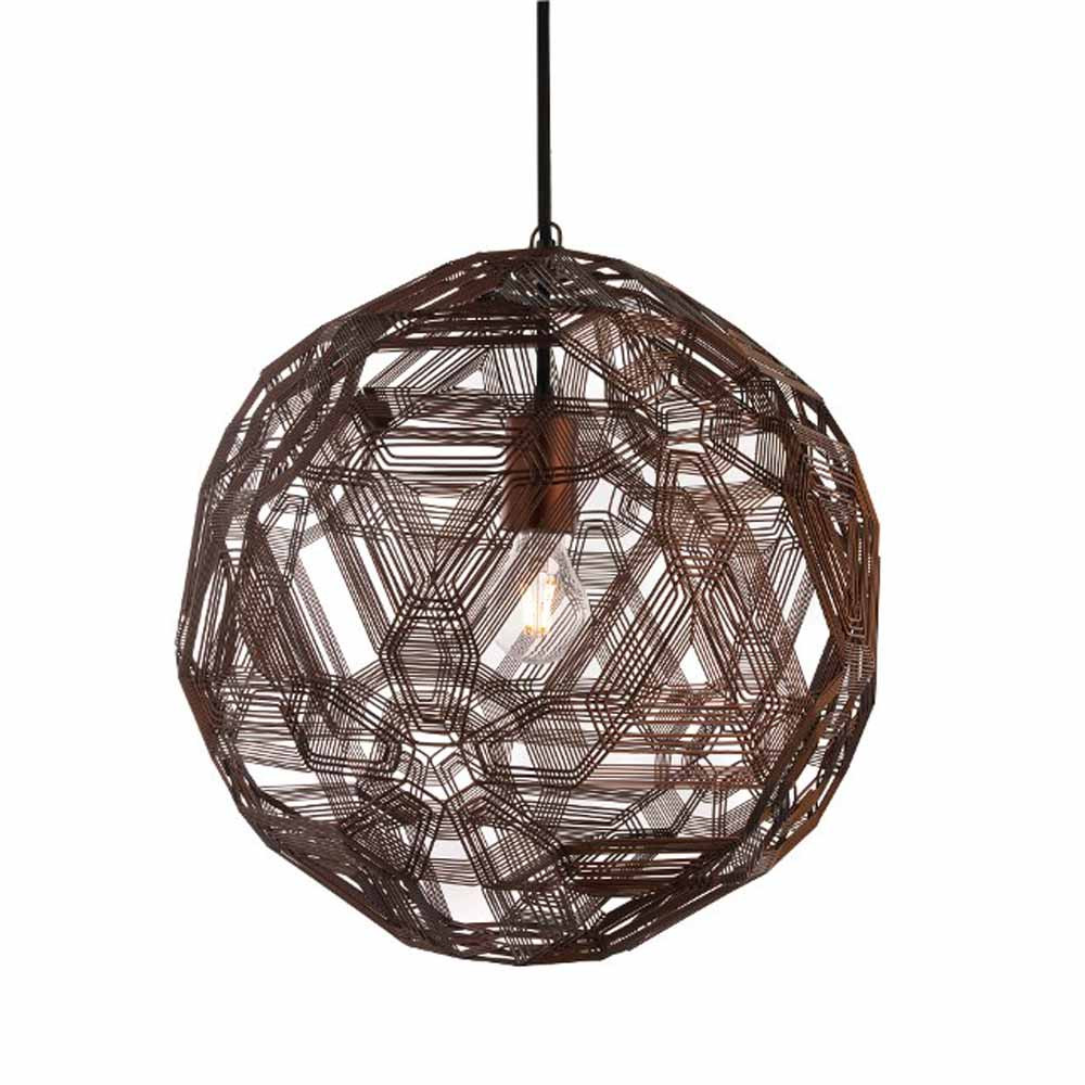 Zattelite Suspension Lamp
11.75 diameter x 11.75 H inches
Galvanized Iron Wire
Florentine