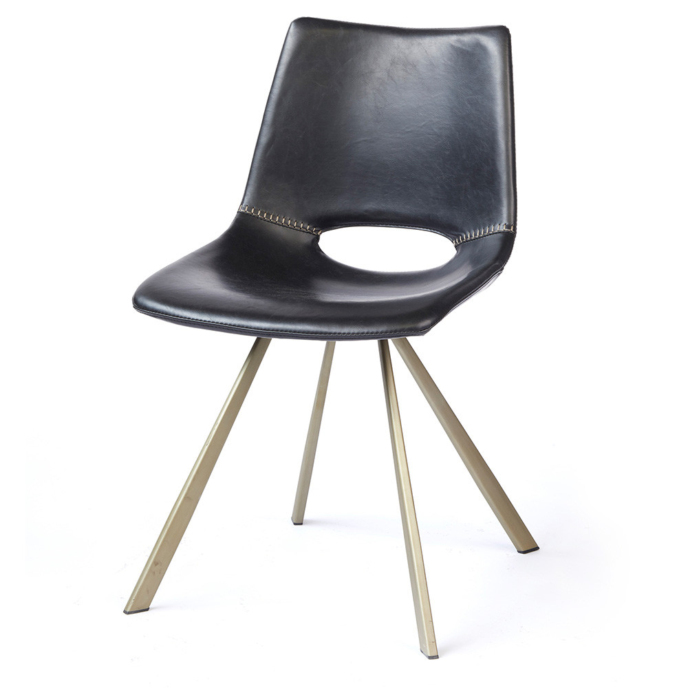 Black Faux Leather Dining Chair Pfeifer Studio