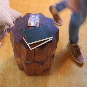 Estrella Side Table
Size: 16 dia x 22 H inches
Light Walnut Finish
