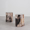 Genuine Dappled Petrified Wood Log Table
12 - 16 diameter x 16 - 17 H inches, each is unique expect variation