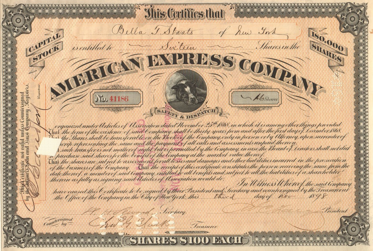 American Express Company Stock Certificate 