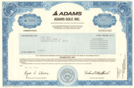 Adams Golf, Inc. stock certificate 2005 (golf clubs)