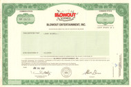Blowout Entertainment Inc. stock certificate 1997 (video rental bust)