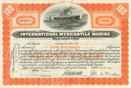 International Mercantile Marine Company stock certificate (owned the Titanic) - orange