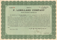 P. Lorillard Company stock dividend certificate 1927 (tobacco)