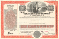 Tenneco Corporation bond certificate 1960-1970's (petroleum) - red