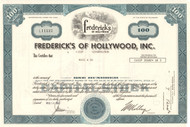 Fredericks of Hollywood stock certificate 1980's (lingerie) - blue