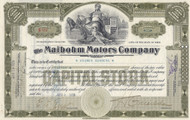 Maibohm Motors Company stock certificate