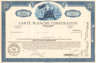 Carte Blanche Corporation stock certificate 1966 (credit cards)