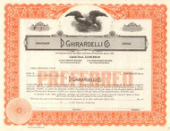 D. Ghirardell Co. stock certificate circa 1900 (chocolate and cocoa)