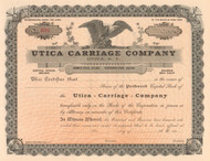 Utica Carriage Company stock certificate circa 1893 (early coach works)