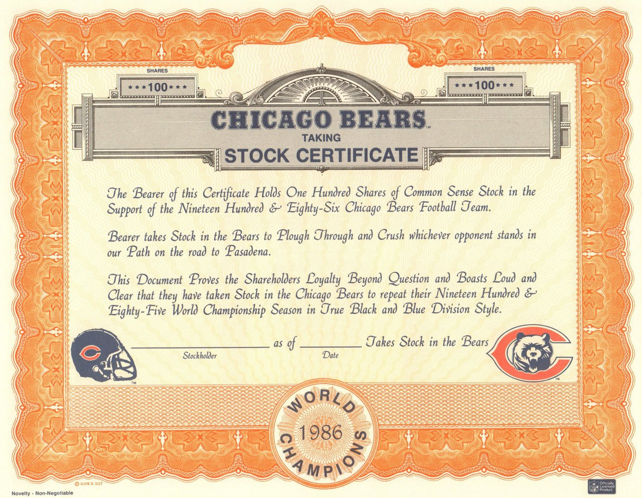 chicago bears novelty items