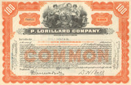 P. Lorillard Company stock  certificate 1930's (tobacco)