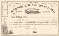 Jefferson Coal and Iron stock certificate circa 1890 (Ohio)
