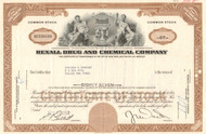 Rexall Drug and Chemical Company stock certificate 1960's (drug store chain)