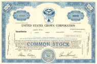 United States Crown Corporation stock certificate 1971 (bottle caps)