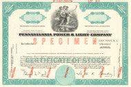 Pennsylvania Power & Light Company 2 Color Stock Certificate Set PPL 