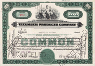 Tecumseh Products Company stock certificate 1930s (Michigan)