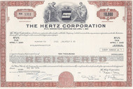 Hertz Corporation bond certificate - brown.  Uncommon car rental piece.