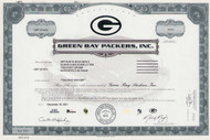 Green Bay Packers stock certificate 2011