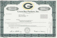 Green Bay Packers stock certificate 1997