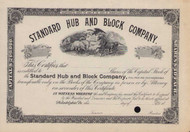 Standard Hub and Block Company stock certificate circa 1892 (Pennsylvania)