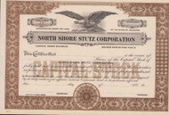 North Shore Stutz Corporation stock certificate circa 1920 (Illinois) 