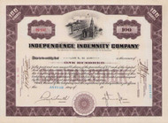 Independence Indemnity Company stock certificate 1932 (Philadelphia PA)