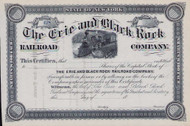 Erie and and Black Rock Railroad Company stock certificate circa 1882 (New York)
