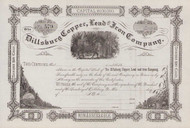 Dillsburg Copper, Lead and Iron Company stock certificate circa 1855 (Pennsylvania)