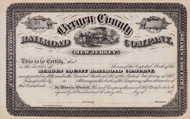 Bergen County Railroad Company stock certificate circa 1880 (New Jersey)